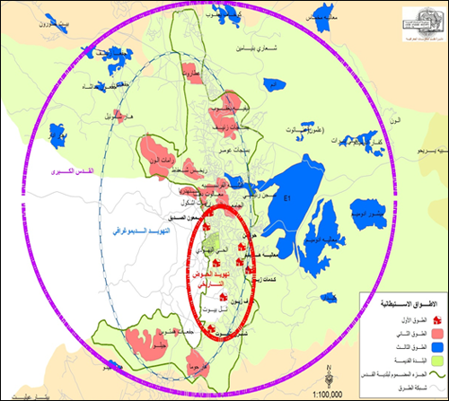 خريطة الاطواق الاستيطانية